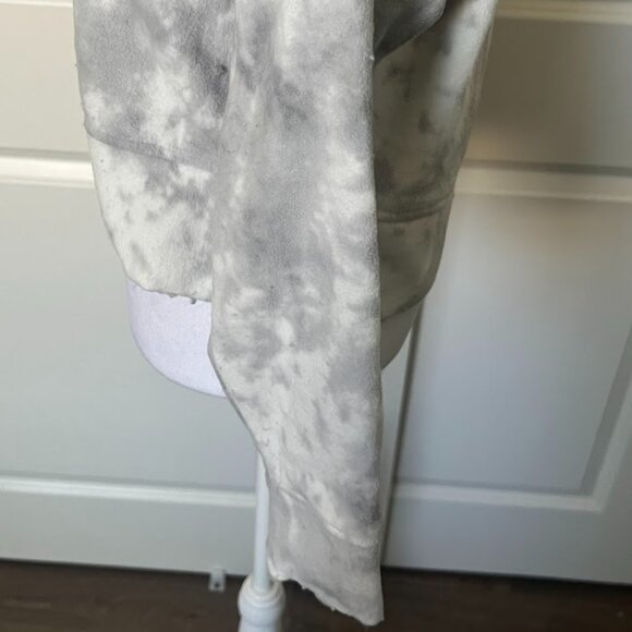 Old Navy Gray Tie Dye Cropped Long Sleeve Pullover Fleece Sweatshirt Size Small - Picture 7 of 12
